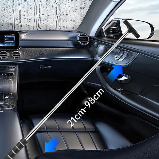 Car Rearview Mirror Wiper – Stainless Steel Telescopic Glass Defogger & Cleaner