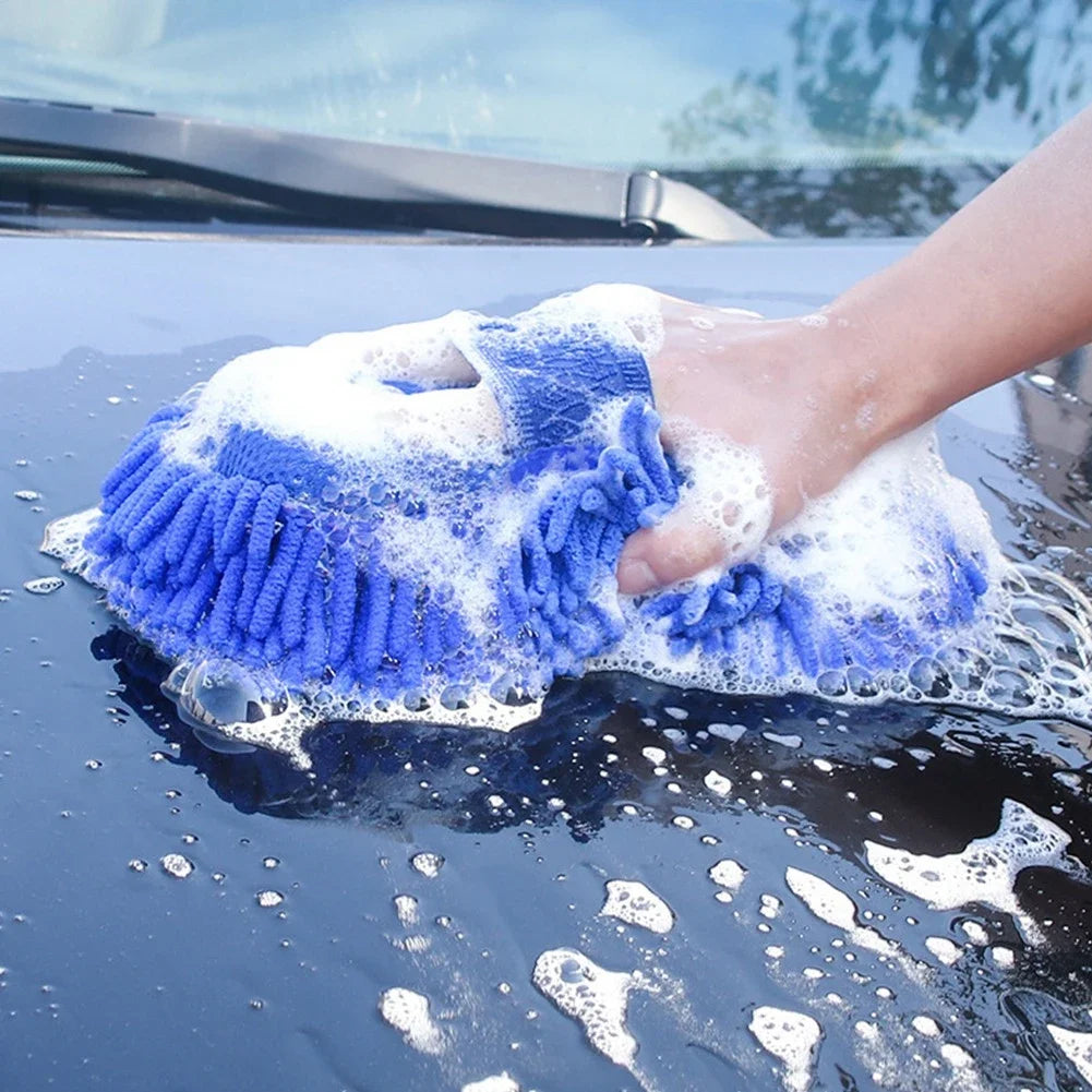 Blue Microfiber Car Wash Sponge – Dual-Sided Cleaning Pad
