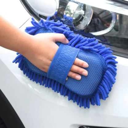 Blue Microfiber Car Wash Sponge – Dual-Sided Cleaning Pad